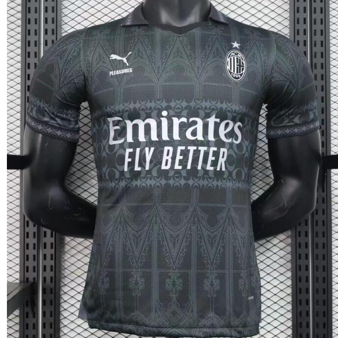Camiseta De Futbol Negra Del AC Milan Joint Edition Para Hombre 23 24 Shopee Colombia