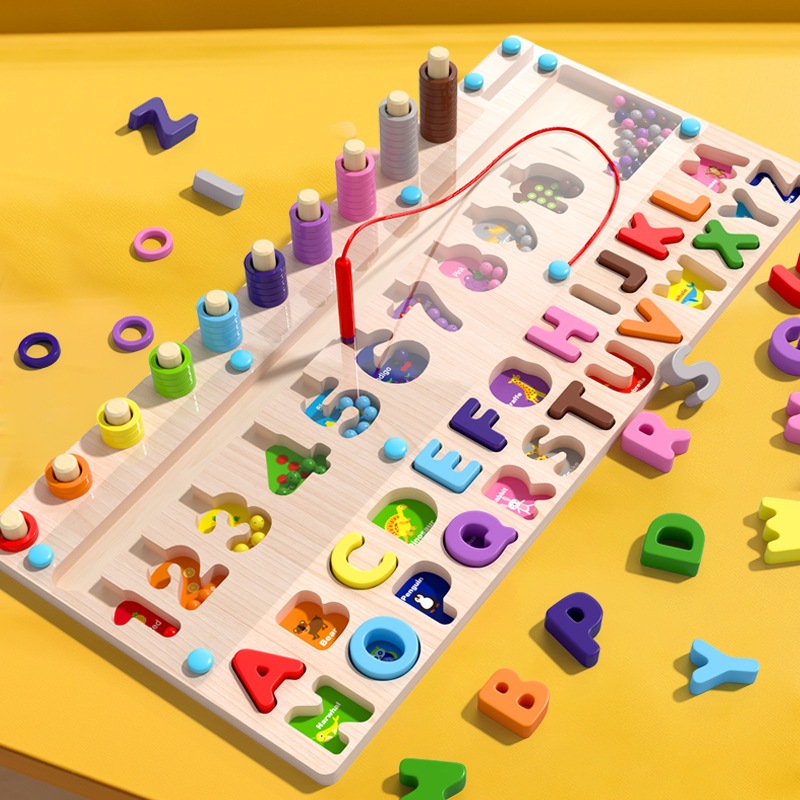 Juego Magnético Alfabeto De Madera – Laberinto Montessori Para Niños De 2 A 3 Años, Aprendizaje De Letras Y Palabras, Juguete Educativo