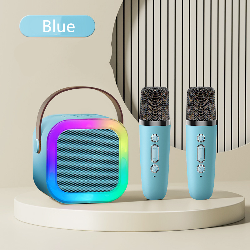 Máquina De Karaoke Para Niños Con 2 Micrófonos Inalámbricos - Bluetooth, Luces LED, Efectos De Voz