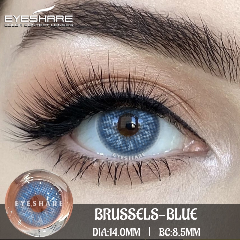 Lentes De Contacto Azul Serie AURORA Con Colores De Maquillaje