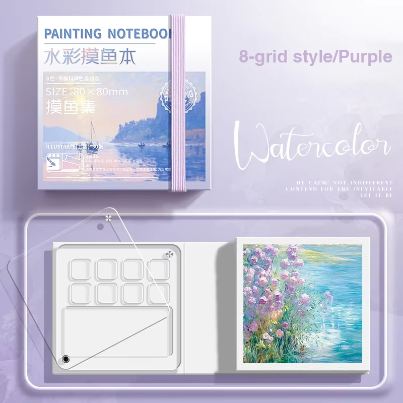 Yianyal Cuaderno De Acuarela Para Adultos Y Principiantes | Set Con 12 Colores Y Pincel | Ideal Para Dibujar Y Relajarse En Casa O Viaje