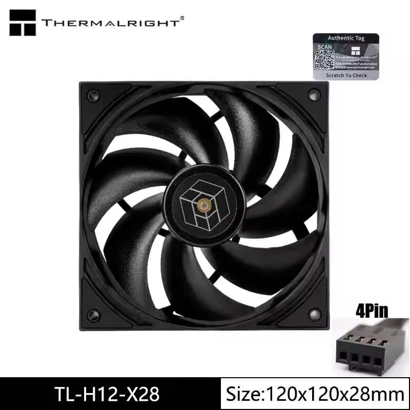 TR TL H12W X28 S ventola PC 2150RPM, ventola CPU ad alte prestazioni, ventola di raffreddamento del computer bianca, 4 pin ventola di raffreddamento a 4 pin per chassis