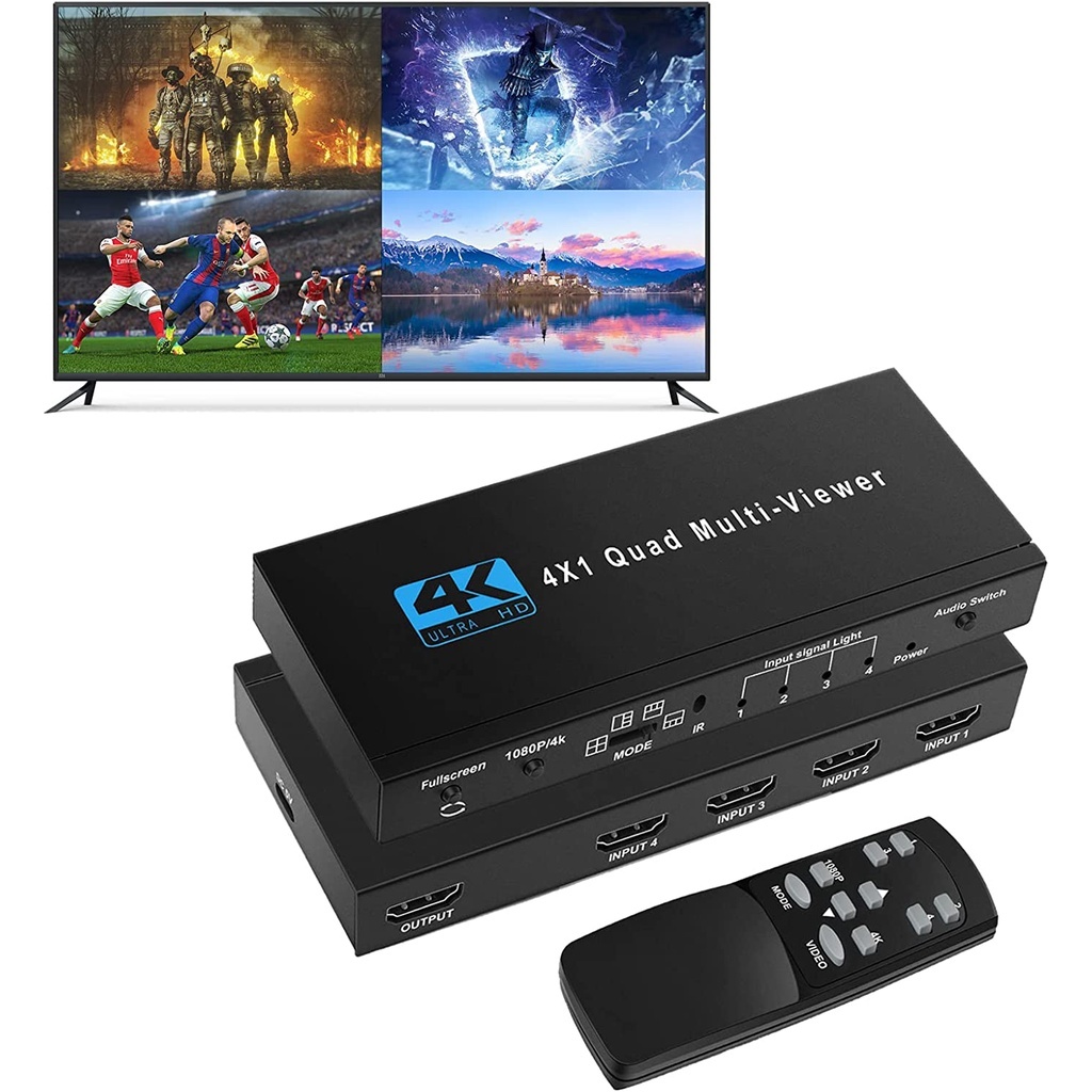 4K HDMI Quad Multi-Viewer 4x1 1080P 4 Pantalla Multiviewer Conmutador ...