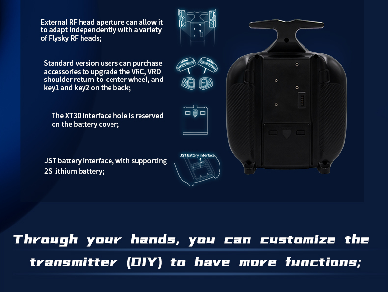 Flysky FS-ST8 2.4G 10CH ANT RGB Assistant 3.0 Transmisor De Radio Con ...