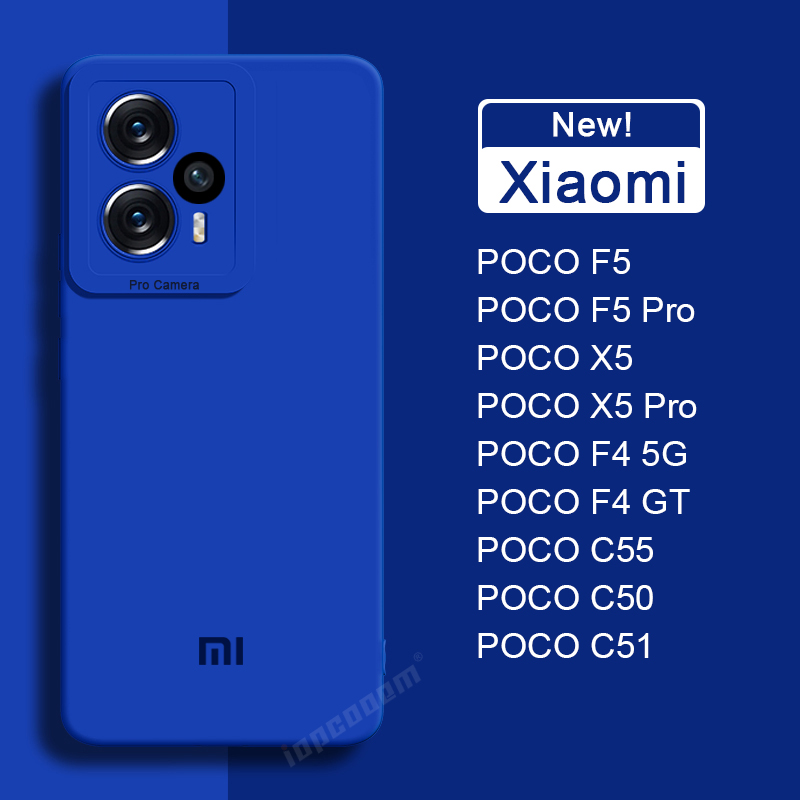 Funda Oficial Original De Silicona Líquida Suave Xiaomi POCO F5 Pro X5 F4  GT 5G C55 C50 C51 Carcasa A Prueba De Golpes Cubierta Del Teléfono