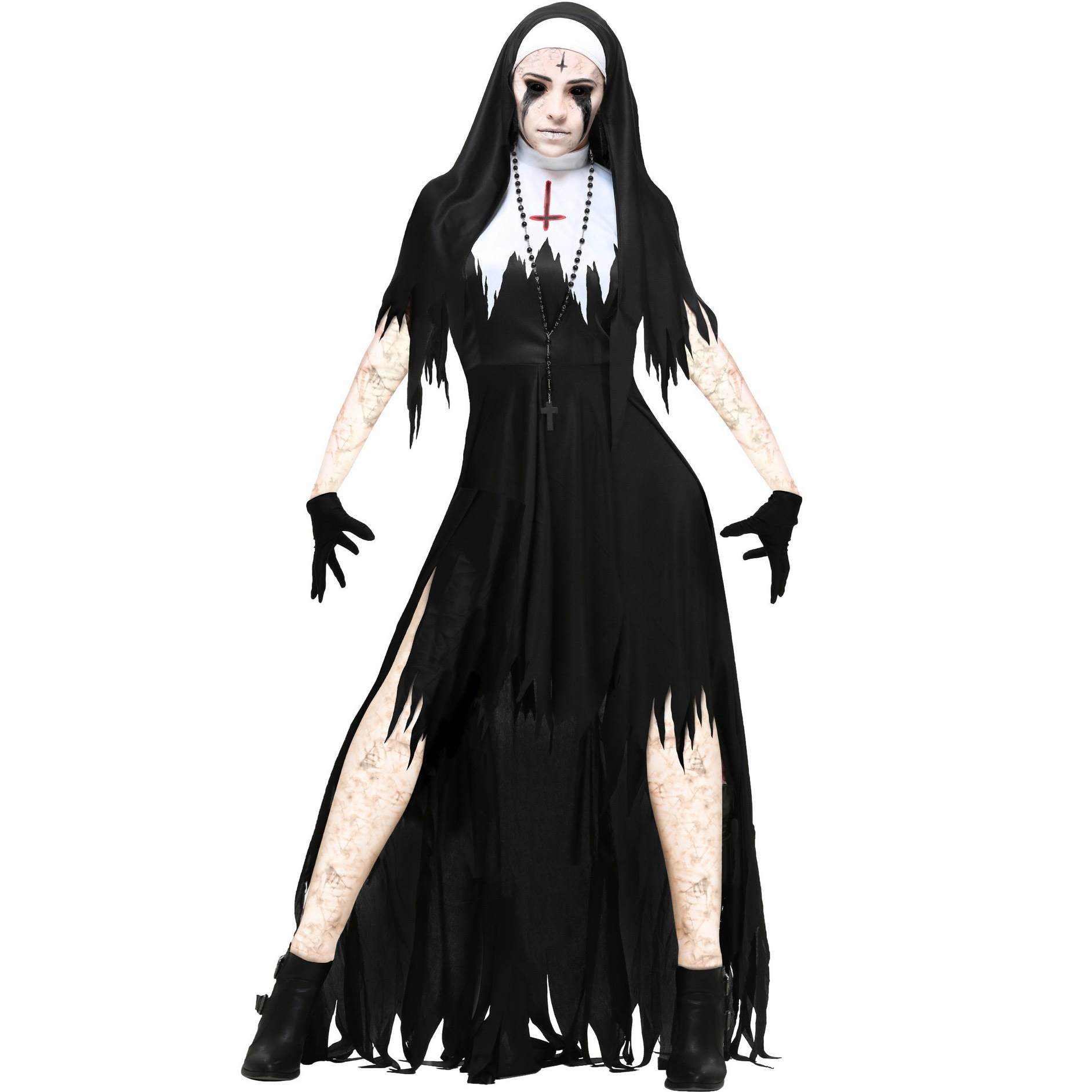 Disfraces De Halloween Para Mujer Cosplay Disfraz De Vampiro Negro Monja  Hermanas Fiesta De Terror | Shopee Colombia