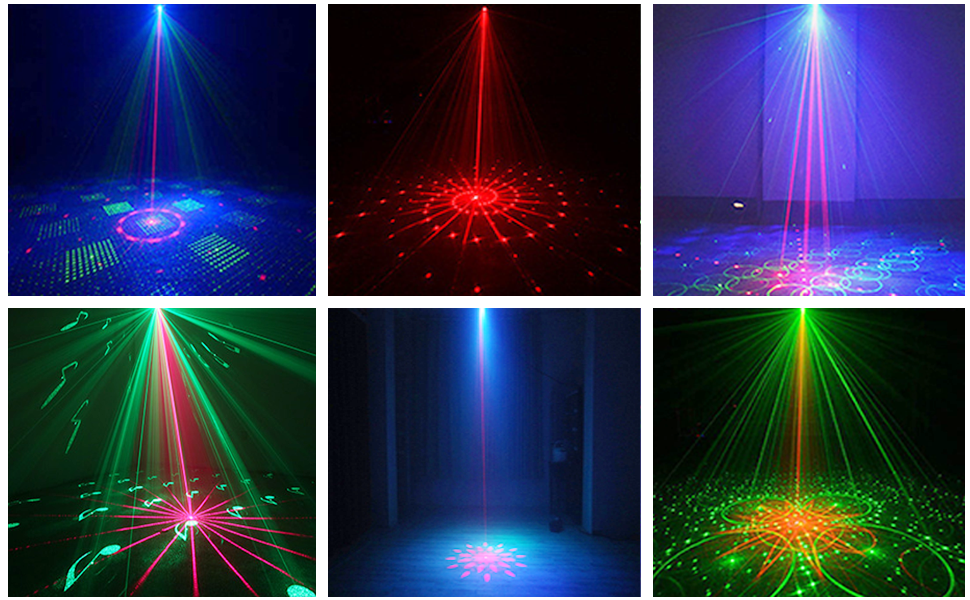 Luces de discoteca para fiesta y escenario, luces de DJ, luz láser LED  activada por sonido, proyector estroboscópico de luces RGB que destellan,  con
