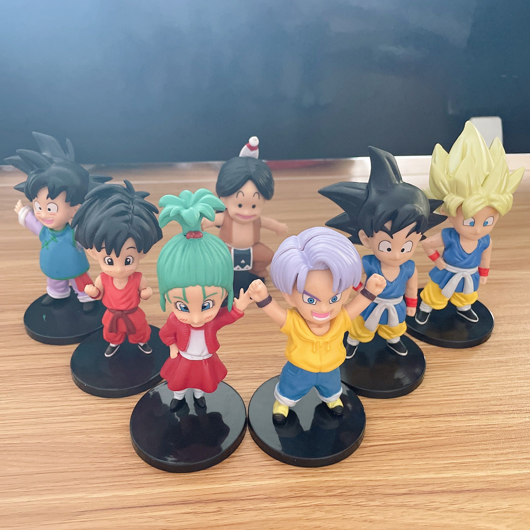 7Pcs/Set 11cm Anime Dragão Bola Troncos Bulma Son Goku Kakarotto Filho  Gohan Goten Pan Ação Figura Pvc Modelo Brinquedos