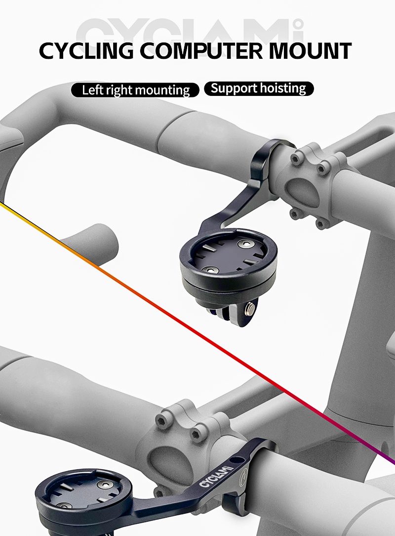 Support Vélo Pour GPS Garmin Edge, XOSS, IGPSPORT - Compatible GoPro & Phares - Guidon 25,4/31,8 Mm - Montage Avant Flexible