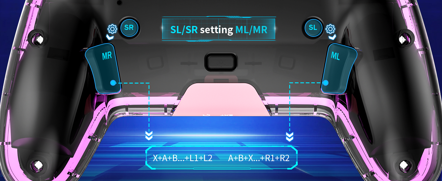 Mando Inalámbrico PS4 Con Joysticks Hall 3D/Luces LED RGB/Función