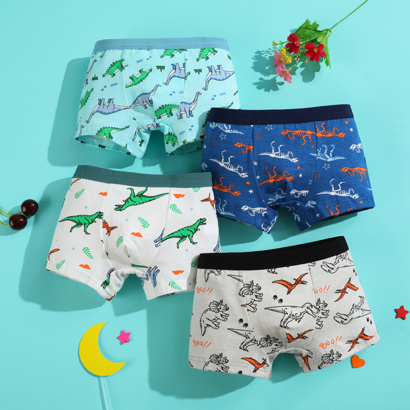 4 Piezas Set Ropa Interior Para Ninos Boxer Algodon Suave Bragas Para Bebes Nuevos Disenos Calzoncillos Adolescentes