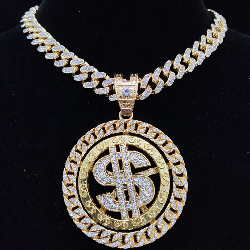 Pack De Accesorios De Hip Hop Años 80-90: Collar De Dólar, Cadena Cubana, Anillo Y Gafas, Ideal Para Disfraces De Rapero