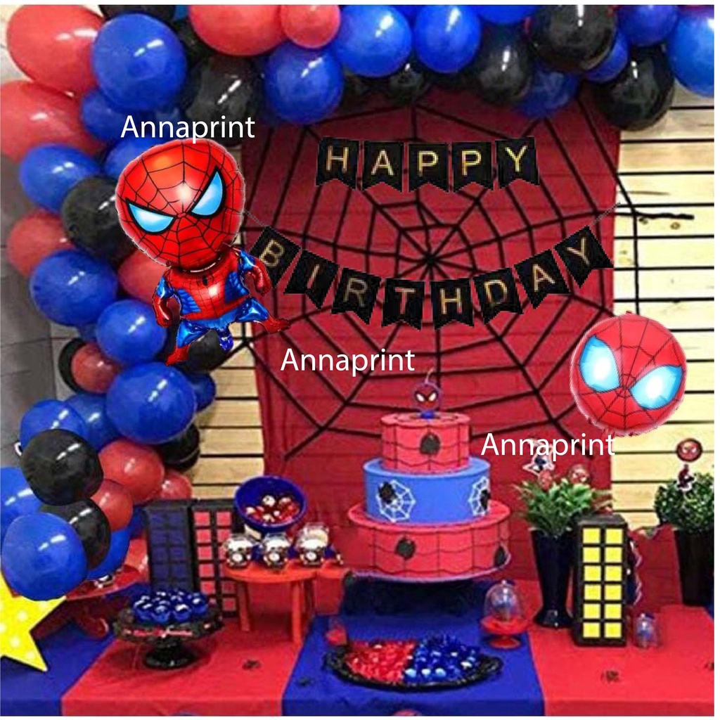 Globo spiderman decoración de cumpleaños paquete