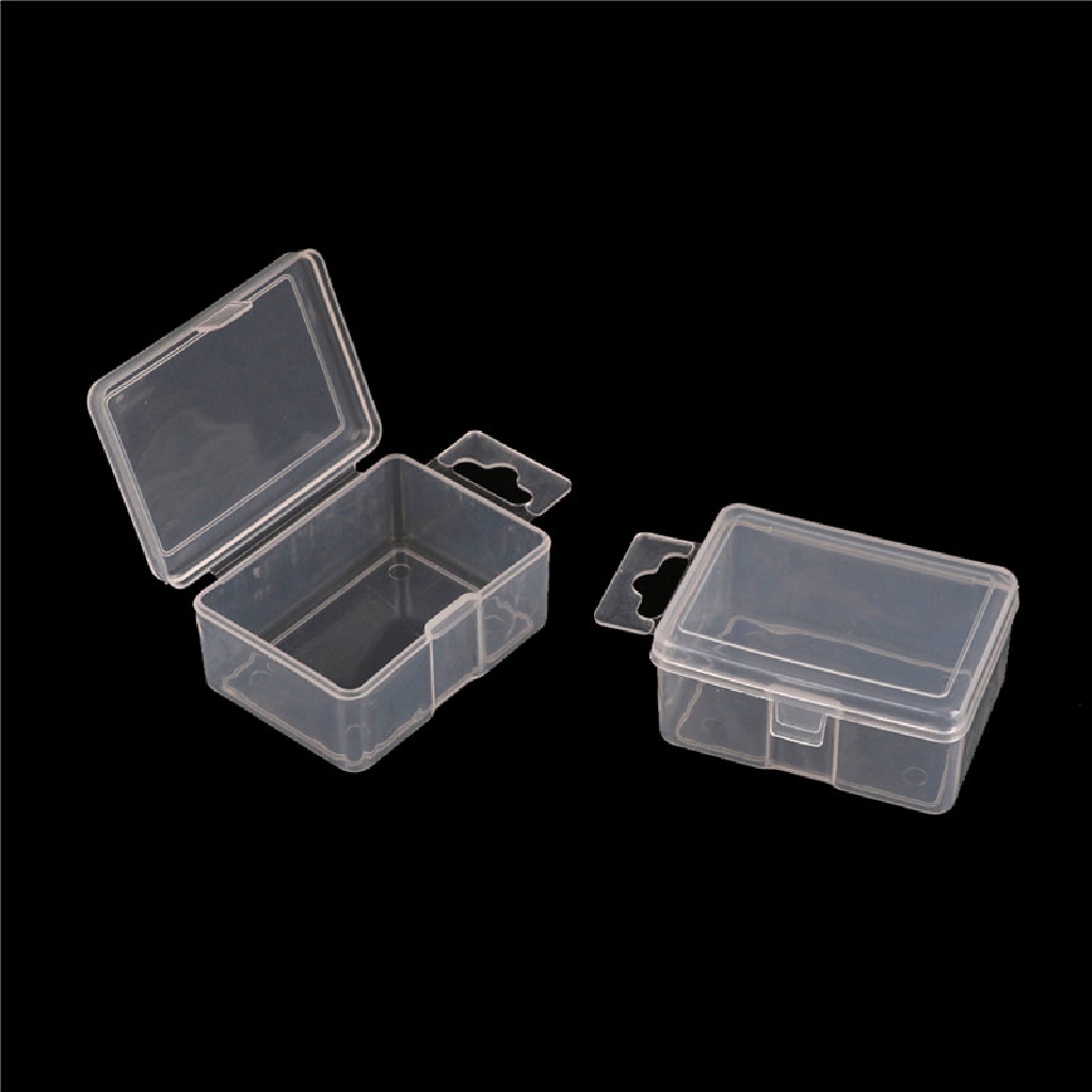 2pcs Caja De Almacenamiento De Plástico Pequeña Transparente Piezas  Multiusos Estuche De Producto 5.2 * 4 * 2,5 Cm