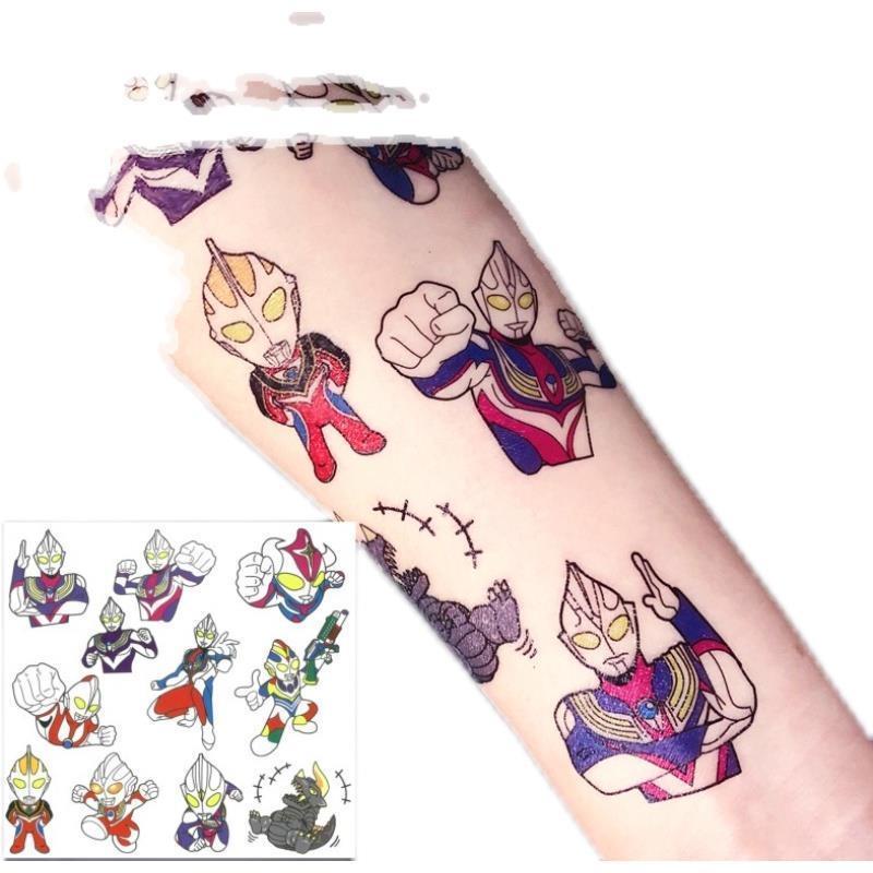 Pegatinas De Tatuaje Ultraman Bumpman Superman Dibujos Animados Niños ...
