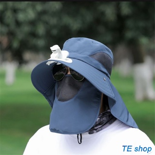 Comprar Sombreros de protección solar con ventilador+cuello cara solapa  gorras para el sol para deportes de pesca al aire libre