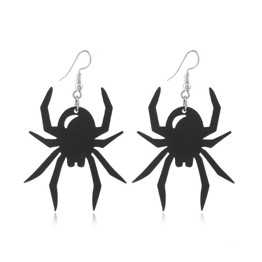 1 Par De Aretes De Araña De Calavera Negra Para Mujer | Shopee Colombia