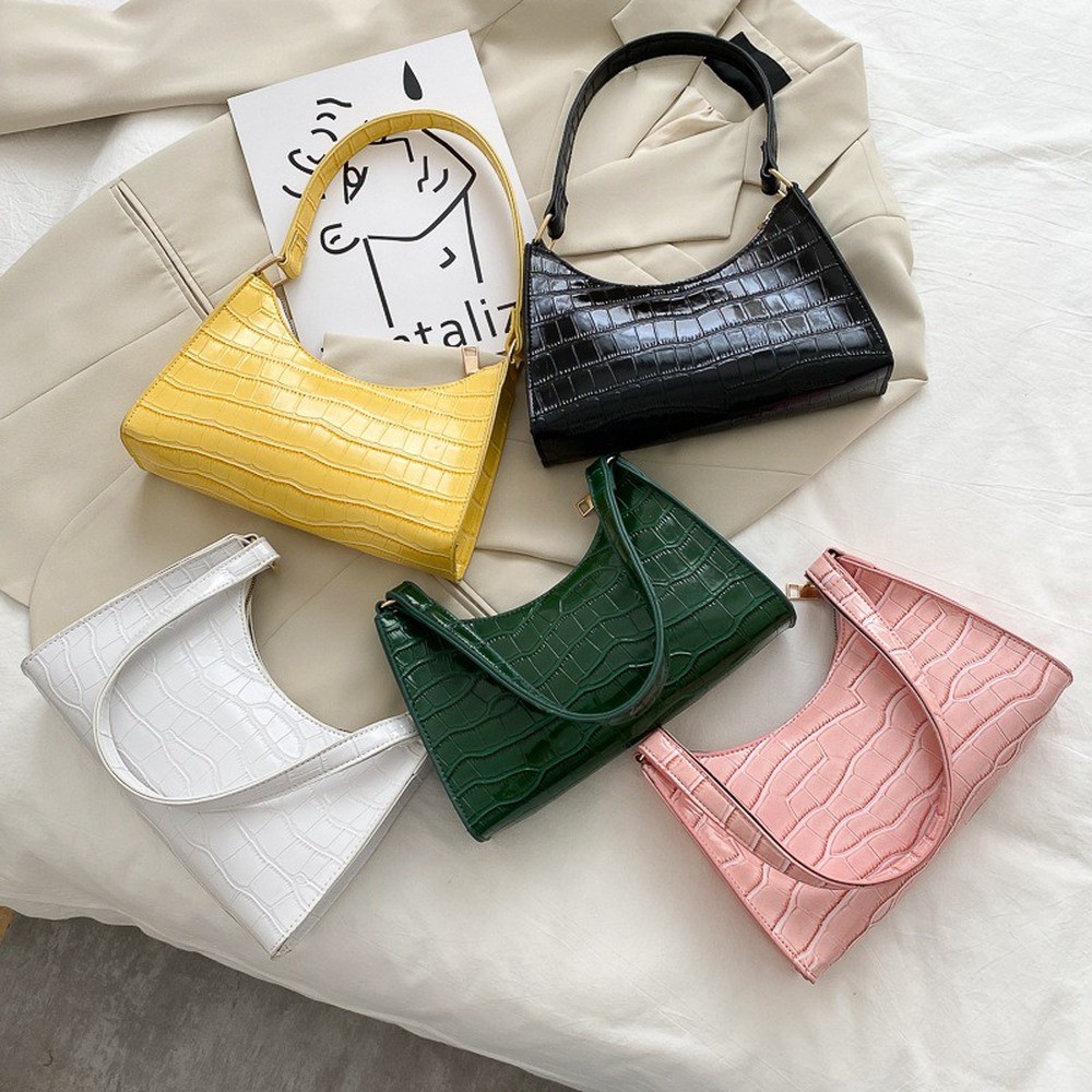 Bolso de mano de Color sólido a la moda Simple para mujer, bolsos