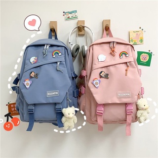 Mochila escolar juvenil de gran capacidad para niña, morral escolar de  nailon, mochila informal con múltiples bolsillos, bolsa de viaje