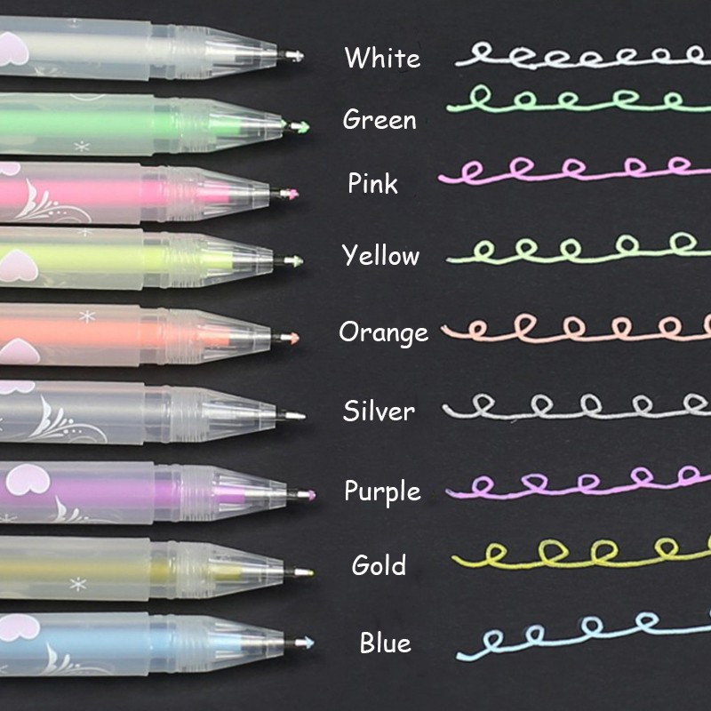 Bolígrafo De Gel Blanco De 0,8 Mm De 9 Colores , Bolígrafos De Punta Fina Para Artistas , Papeles Negros , Diseño De Dibujo , Ilustración , Suministros De Arte | Colombia
