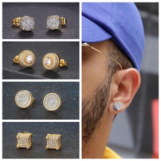 Pendientes De Acero Inoxidable Para Hombre Aretes De Lujo Circonita Cristal  Moda