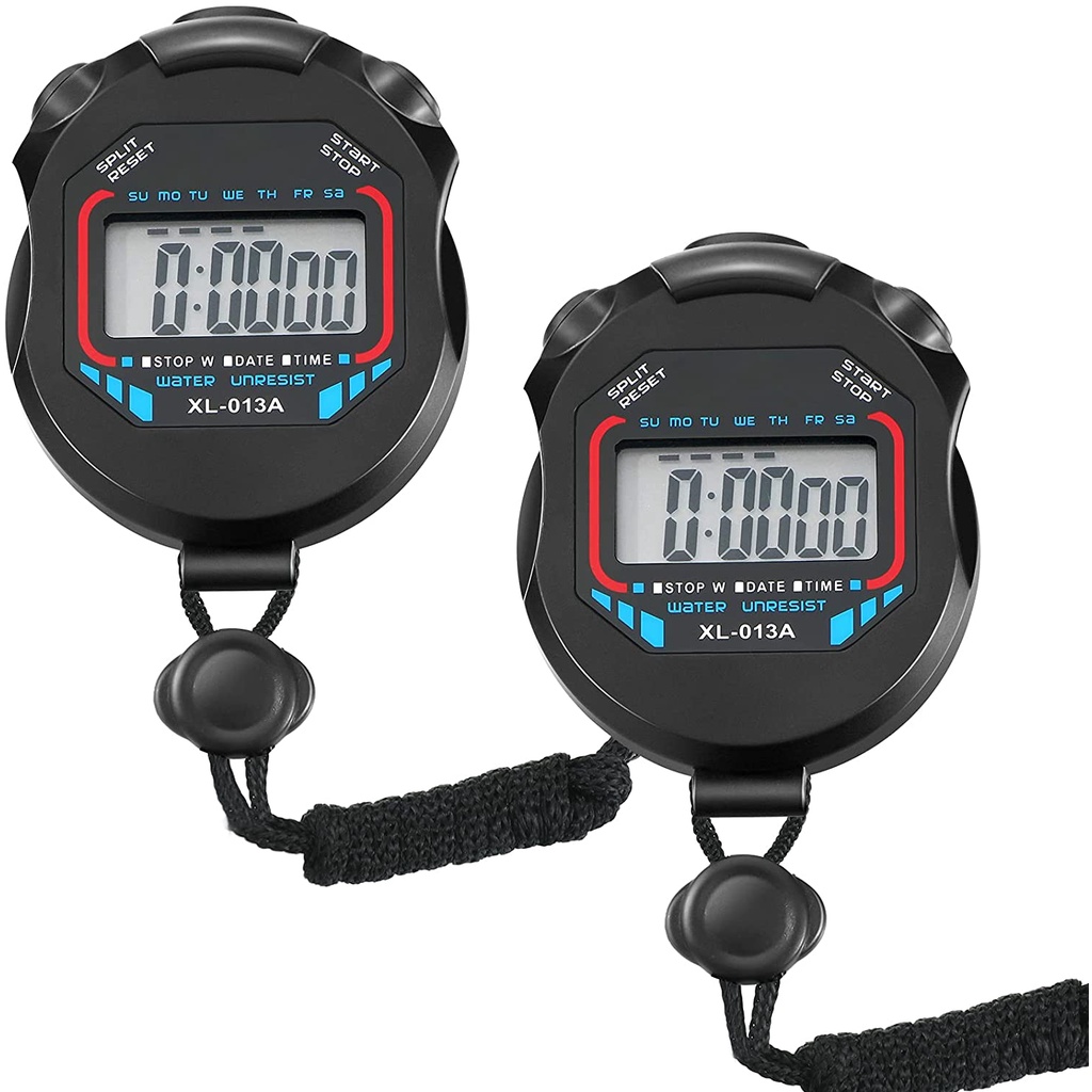  COKEYU Reloj deportivo con temporizador, cronómetro digital,  cronómetro, cronómetro, cronómetro, deportivo, pantalla de lente acrílica,  para fácil limpieza, temporizador de ejercicio, entrenamiento de  intervalos, pantalla de lectura fácil