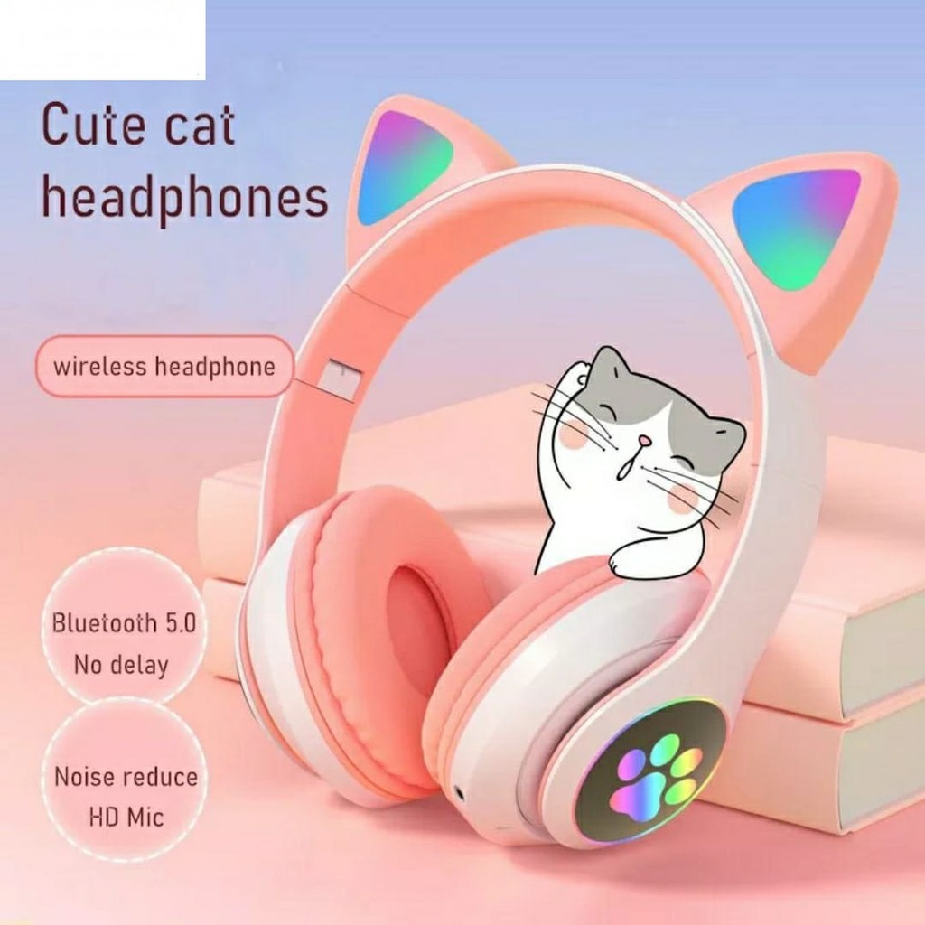 Aud fonos Bluetooth Para Oreja De Gato Gatito Led Inal mbricos Con Micr fono