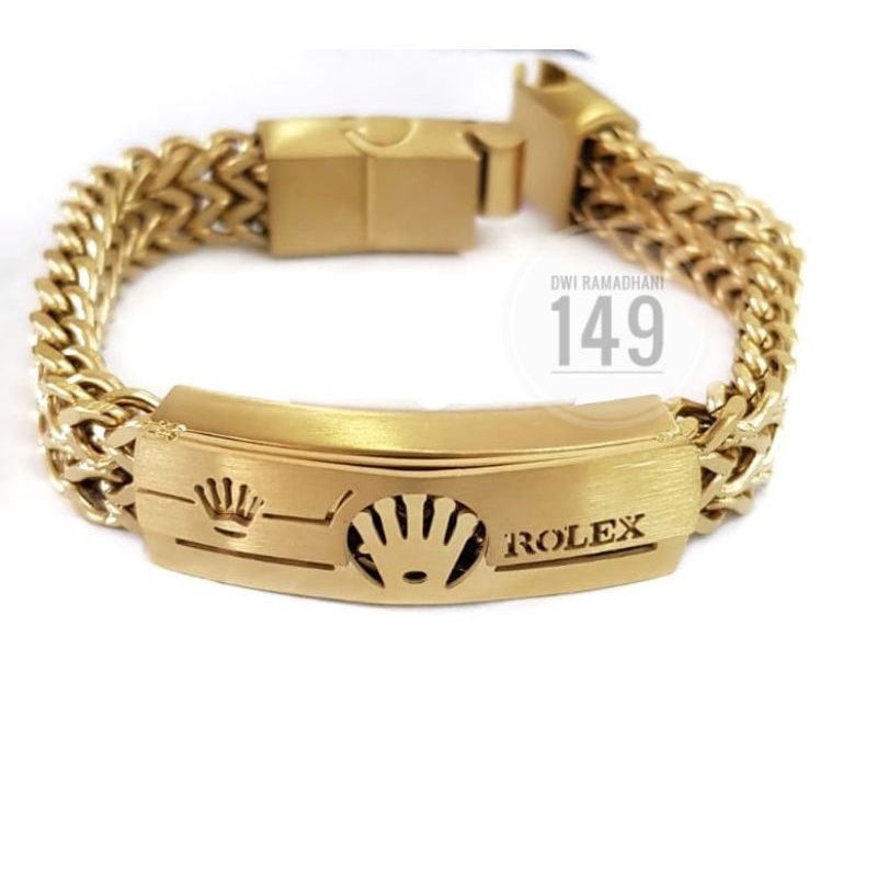 Pulsera De Titanio Rolex Para Hombres Placa De Cadena De Acero