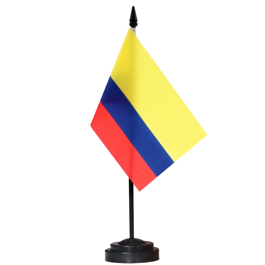 ANLEY Kolumbien Schreibtischflagge – 15 X 10 Cm, Mit Schwarzem Sockel & Stab, UV-beständig