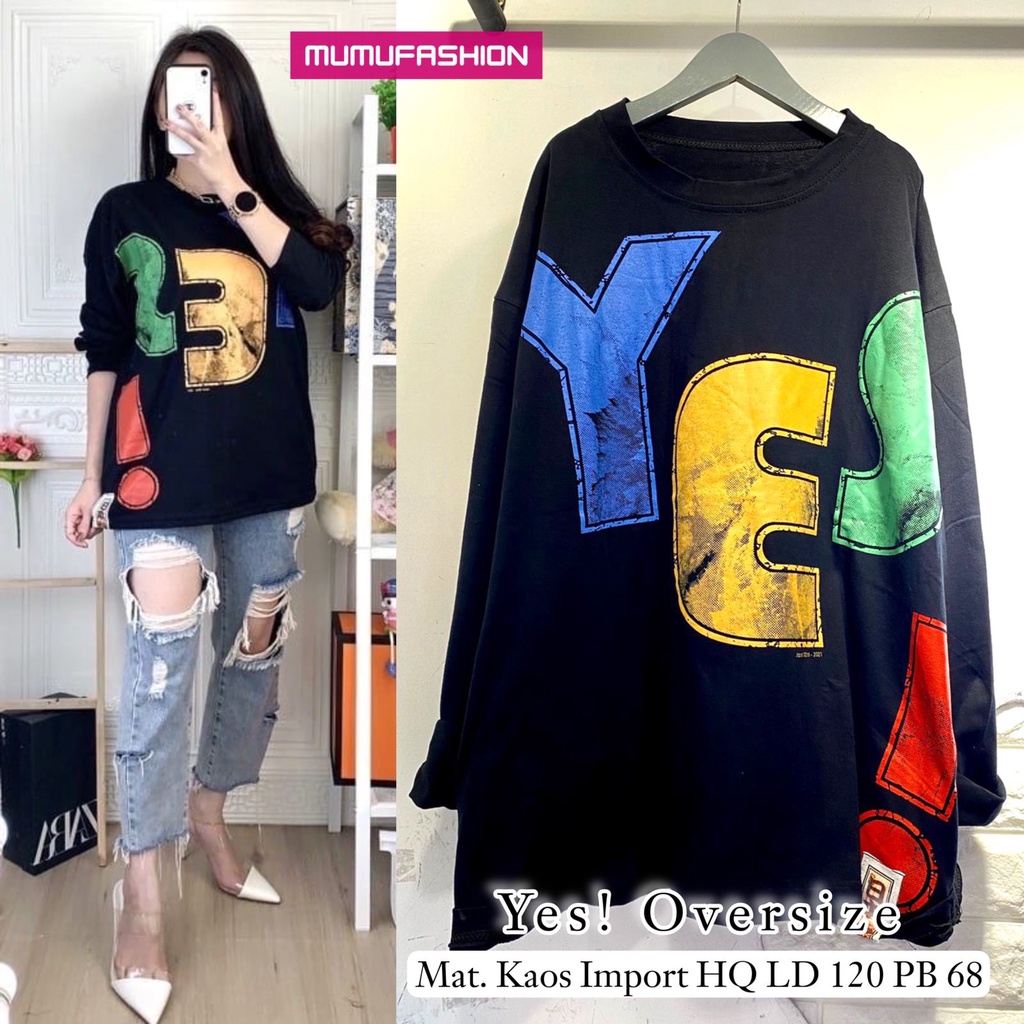 Camiseta manga discount larga oversize mujer