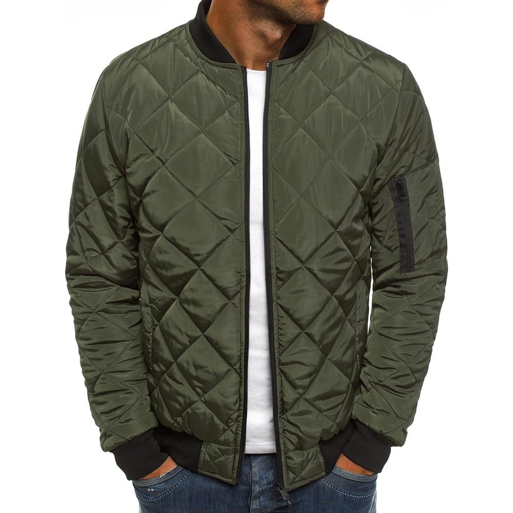 Chaqueta Holgada De Color Para Hombre Rombo Algodon Acolchado Shopee Colombia