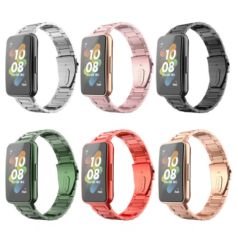 Correa De Acero Inoxidable Para Huawei Band 7 Smart Watch 3 Cuentas De  Repuesto De Metal Pulsera Pro