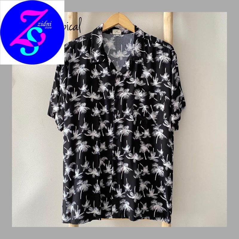 Camisa best sale hawaiana negra