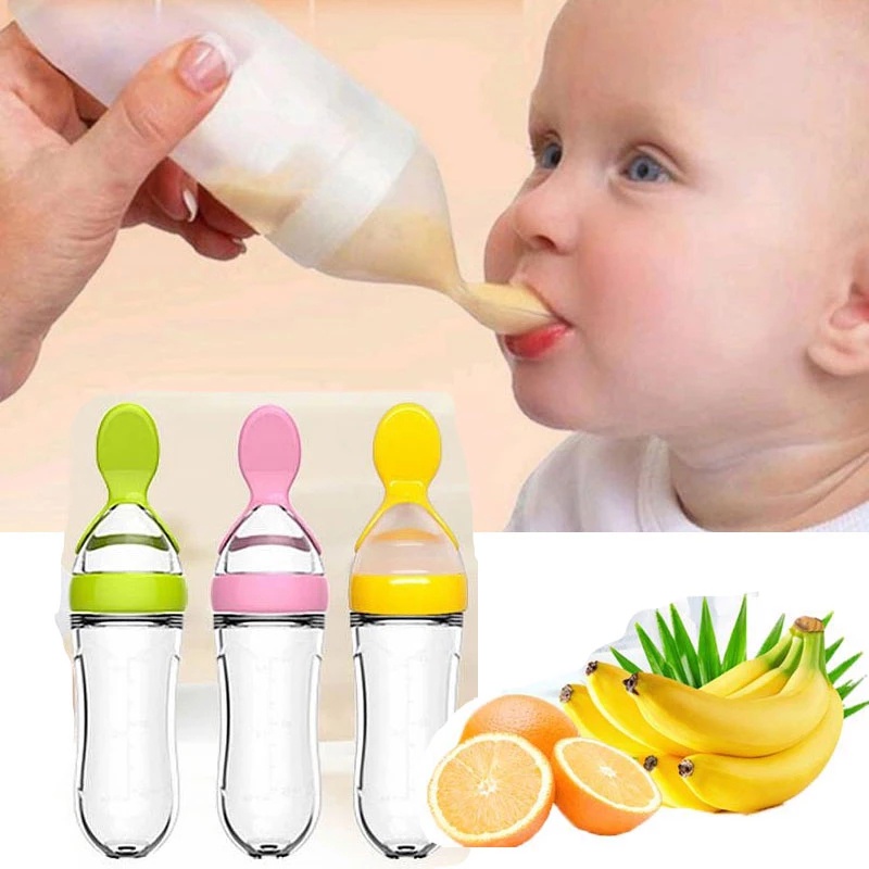 Bebé Cuchara Alimentador De Biberones Gotero Cucharas De Silicona Para La  Alimentación De La Medicina De Los Niños Niño Pequeño Cubiertos Utensilios  Accesorios