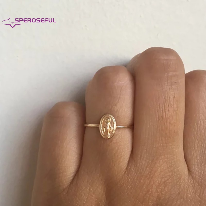 anillos de oro de 14 quilates para mujeres delicados riligious