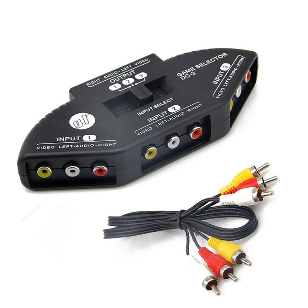 3 Puertos AV Composite + Audio RCA Selector Switch Splitter | Shopee ...