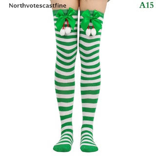 Northvotescastfine Adornos De Navidad Calcetines A Rayas Medias Largas  Decoraciones Navideñas Altos Para Niñas De Rodilla NVCF