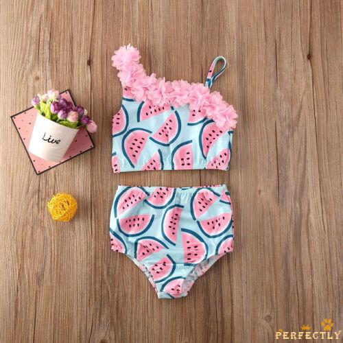 PFT-Niño Niños Bebé Flores Traje De Baño De Un Hombro Conjunto Natación Beachwear | Colombia