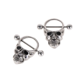 2 Piezas Anillo Pezón Mano Calavera Hombres Joyería Piercing