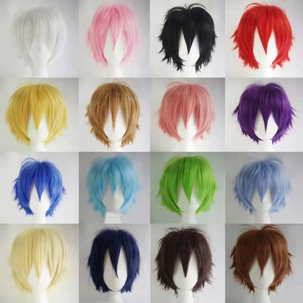 coaplay Anime Peluca Hombres Mujeres Corta Universal Estilo Inverso  Colorida Harajuku Europeo Americano Pelo Corto | Shopee Colombia