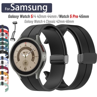Correa de silicona Original para Samsung Galaxy Watch 6/5/4, 44mm, 40mm,  Watch5 Pro, 45mm, correa de hebilla magnética, 4 Classic, 42mm, 46mm