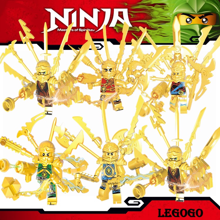 Juego de ladrillos de rompecabezas Ninja dorado de 6 piezas Compatible con regalos de Lego para ninos Shopee Colombia