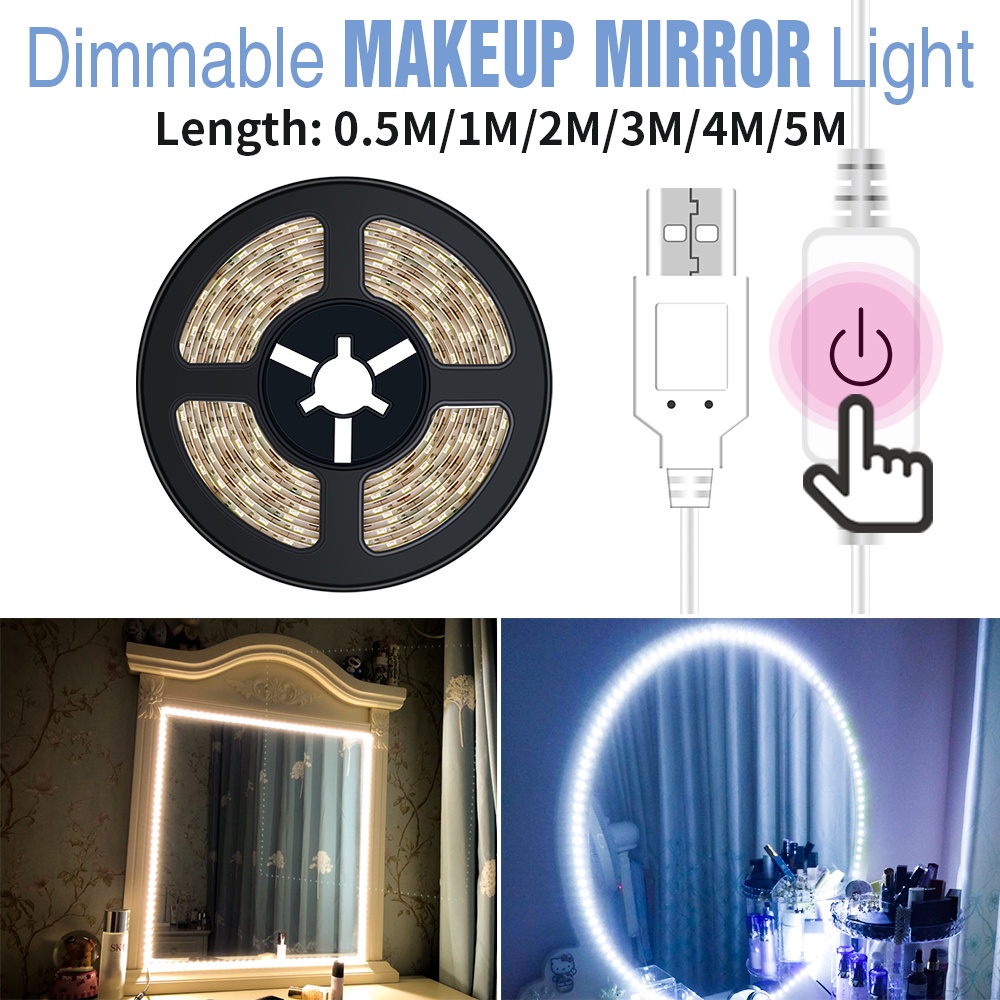 Espejo de maquillaje Luces LED Bombillas de tocador Tubos para