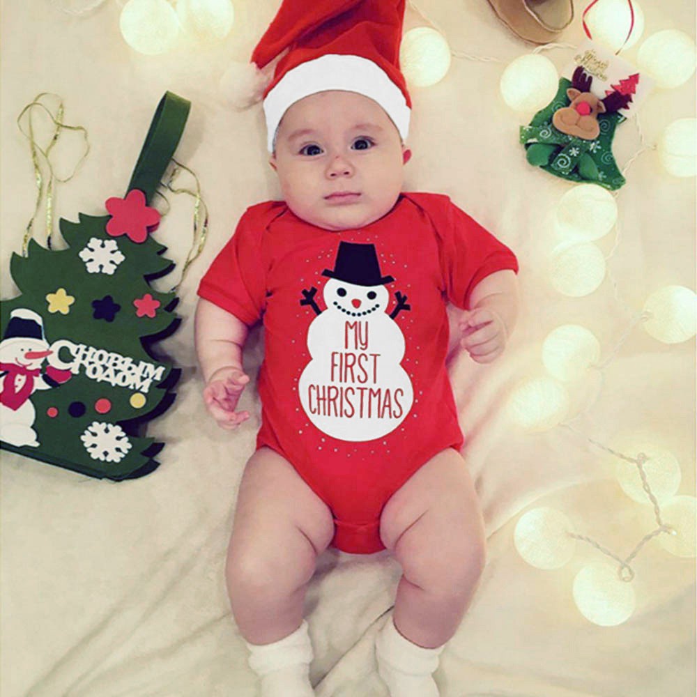Mi primera Navidad Traje de bebé recién nacido Ropa ropa Niña Niño Rojo  Romper Traje Regalos de Navidad 22