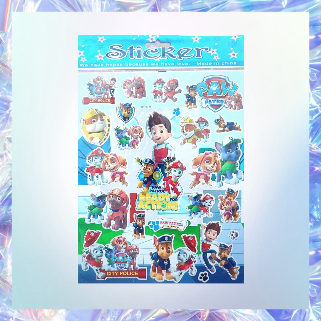 Pegatina Láser Niños Personaje De Dibujos Animados Paw Patrol Shopee