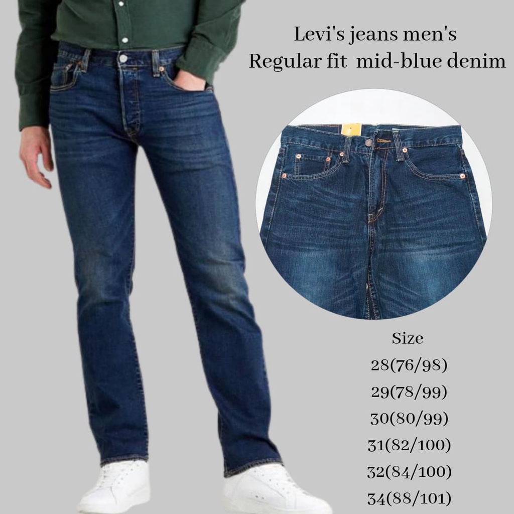 Levis 505 jeans regular fit mid blue DENIM pantalones DENIM UNISEX pantalones de mezclilla