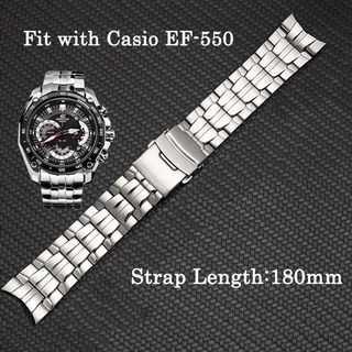 Correa De Reloj De Acero Inoxidable Para Casio EF 539 558 544 550 527 530 Serie 534 Relojes De Los Hombres De La Banda De Pulsera Accesorios