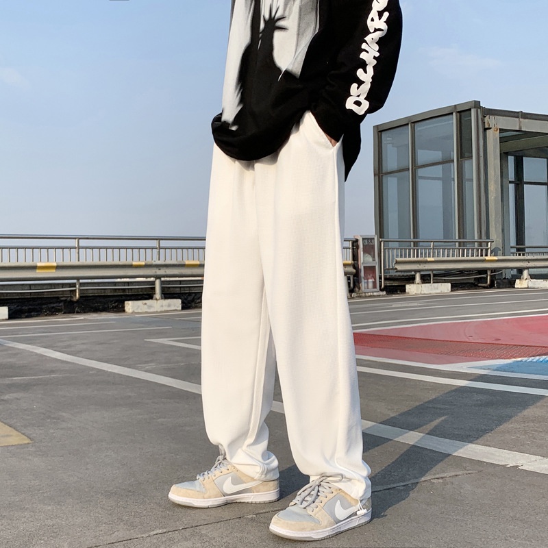 ins High Street Blanco Guardia Pantalones Drape Alta Gama Casual