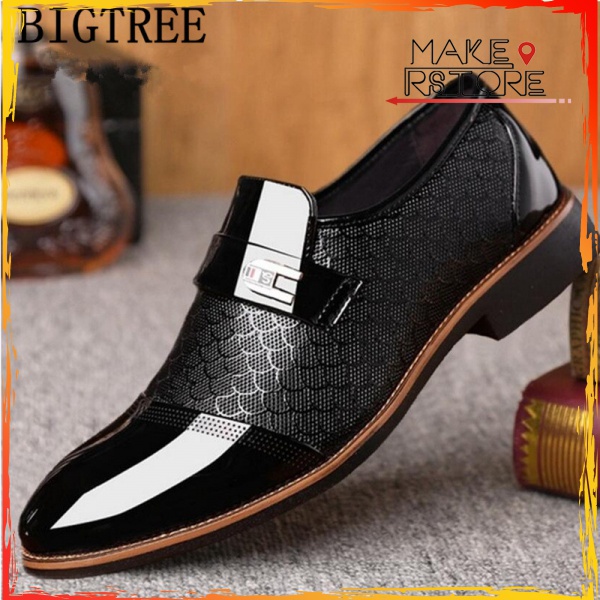 Italiano Negro Formal Zapatos De Los Hombres Mocasines De Boda Vestir De Charol Oxford Para Chaussures Hommes En Shopee Colombia