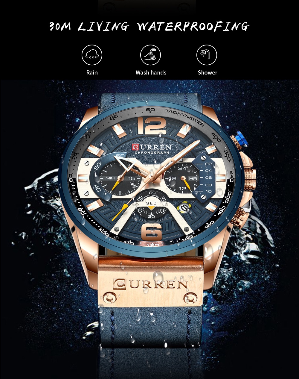 Reloj De Pulsera CURREN 8329 Cuarzo/3 Subesferas Hombre 8329xs